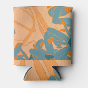 Contemporary Leaf Design in Peach Can Cooler