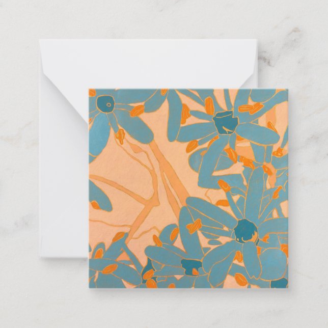 Contemporary Leaf Design in Peach Card (Front)