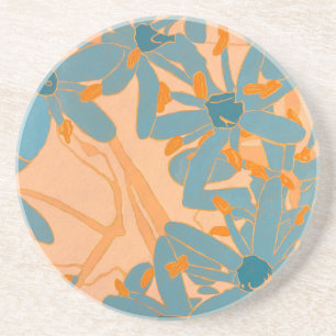 Contemporary Leaf Design in Peach Coaster
