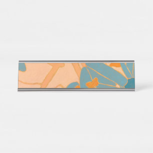 Contemporary Leaf Design in Peach Desk Name Plate