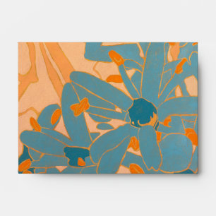Contemporary Leaf Design in Peach Envelope