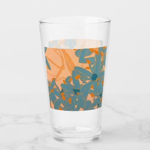 Contemporary Leaf Design in Peach  Glass