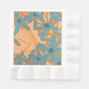 Contemporary Leaf Design in Peach  Napkin