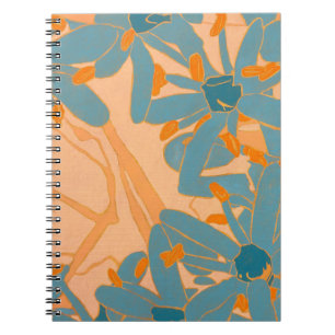 Contemporary Leaf Design in Peach Notebook
