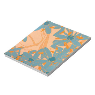 Contemporary Leaf Design in Peach Notepad