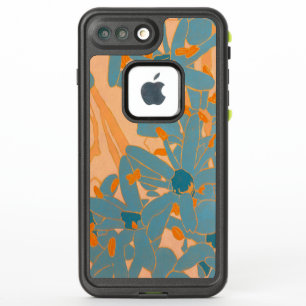 Contemporary Leaf Design in Peach Phone Cover