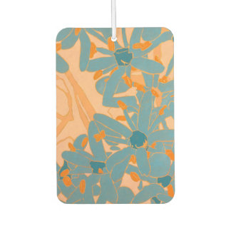 Contemporary Leaf Design in Peach Phone Cover Car Air Freshener