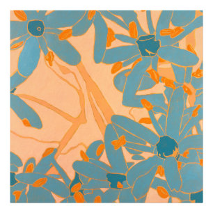 Contemporary Leaf Design in Peach Photo Print