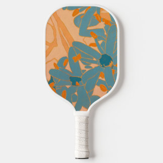 Contemporary Leaf Design in Peach Pickleball Paddle