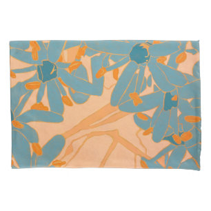 Contemporary Leaf Design in Peach  Pillowcase