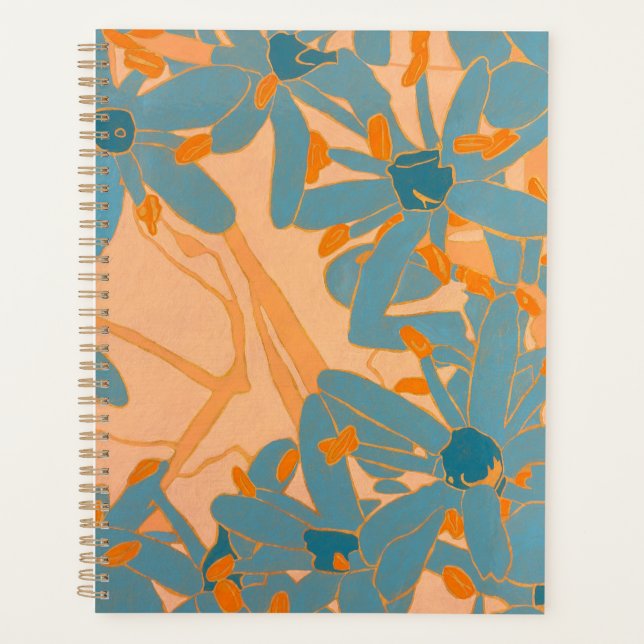 Contemporary Leaf Design in Peach Planner (Front)