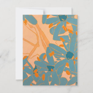 Contemporary Leaf Design in Peach  RSVP Card
