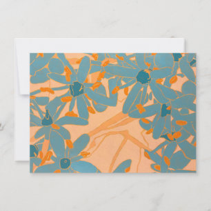 Contemporary Leaf Design Peach Card