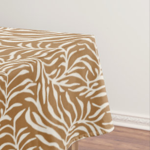 Contemporary leaves bold country Matisse brown Tablecloth
