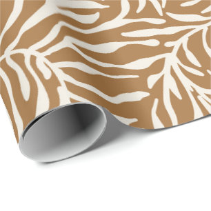 Contemporary leaves bold country Matisse brown Wrapping Paper