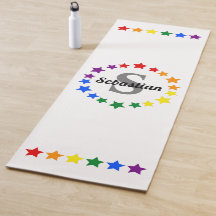 Contemporary LGBT Gay Pride Stars Monogram & Name 