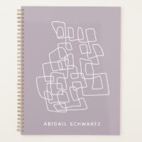 Contemporary Lilac Abstract Line Art Personalised