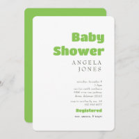 Contemporary Lime Green Neutral Baby Shower