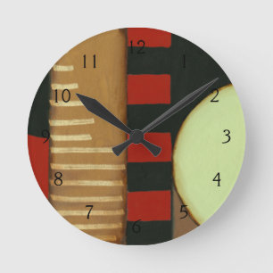 Contemporary Loft Style Panelled Painting Round Clock