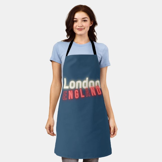 Contemporary London Neon Lights Typography  Apron (Worn)