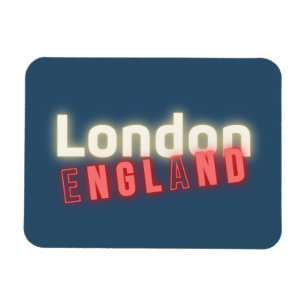 Contemporary London Neon Lights Typography  Magnet