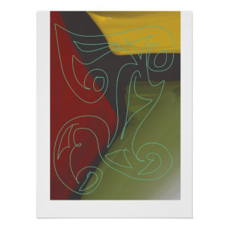 Contemporary Maori art by Roger Whiteside Poster