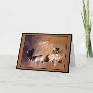 Contemporary Masculine Watercolor Cat  Card
