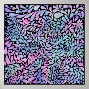 Contemporary mermaid coloured petals canvas print
