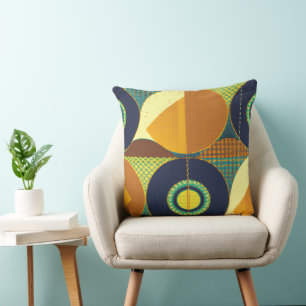 Contemporary Mid-century Style Geometric Pattern Cushion