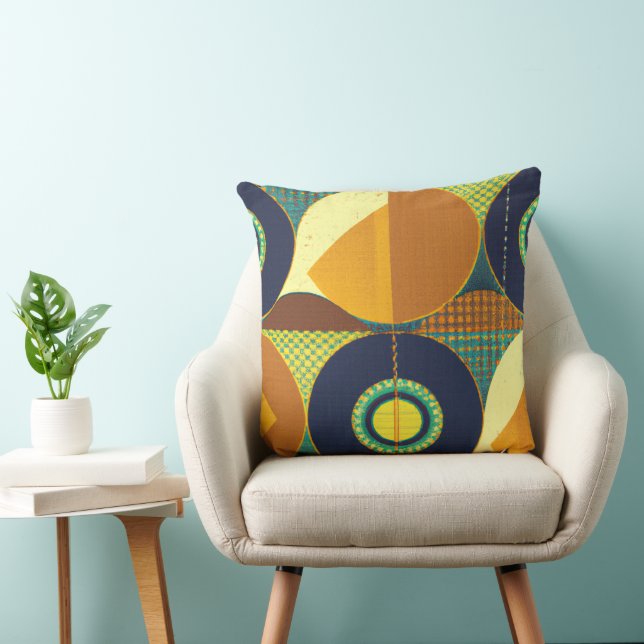 Contemporary Mid-century Style Geometric Pattern Cushion (Chair)
