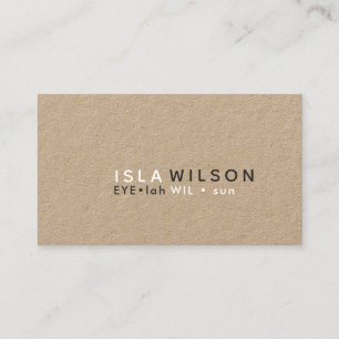 Contemporary Minimal Chequered I Kraft Business Card