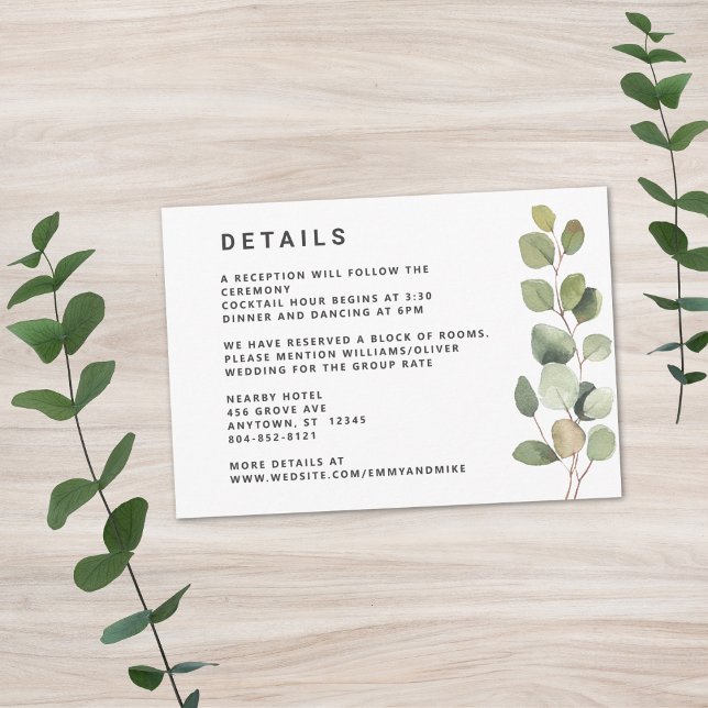 Contemporary Minimalist Eucalyptus Enclosure Card (Creator Uploaded)
