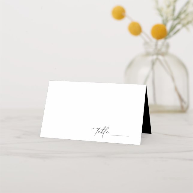 Contemporary Minimalist Wedding Place Card (Front)