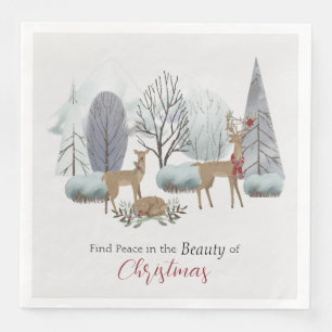 Contemporary Minimalist Woodland Christmas Napkin
