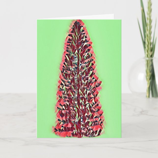 Contemporary Mod Christmas Tree Holiday Card (Front)
