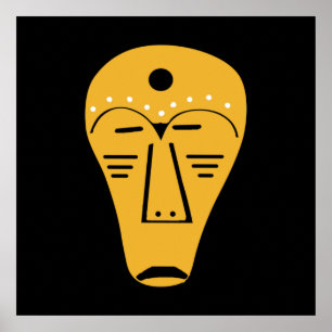 Contemporary modern Aboriginal abstract face art Poster