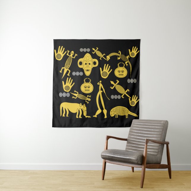 Contemporary Modern Abstract african tribal art Tapestry (In Situ)