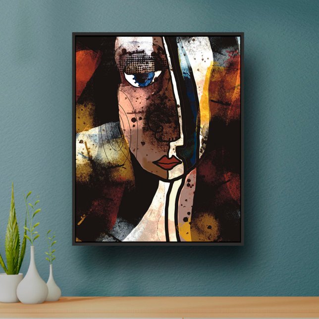Contemporary Modern Abstract Art Face Poster (Creator Uploaded)