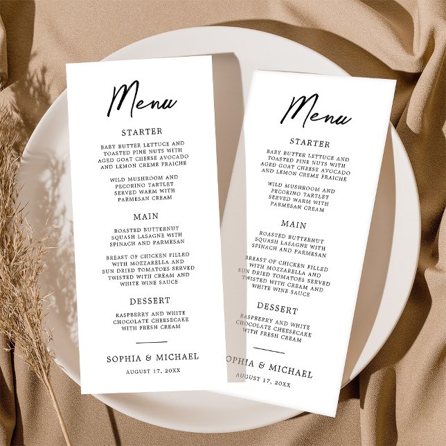 Contemporary Modern Black And White Wedding Menu (Creator Uploaded)