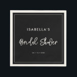 Contemporary modern black Bridal Shower Napkin<br><div class="desc">A bold and trendy typography for your party stationery,  simple yet elegant with a black and white theme.</div>