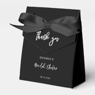 Contemporary modern black Bridal Shower thank you Favour Box