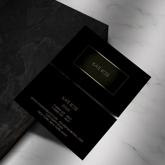 Contemporary Modern Black Champaign Frame Vip Business Card (Creator Uploaded)