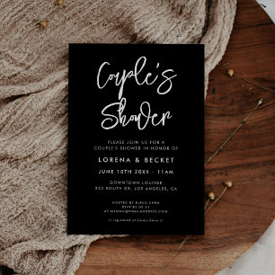 Contemporary modern black Couple's Shower Invitation
