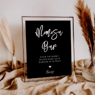 Contemporary modern black Momosa bar sign