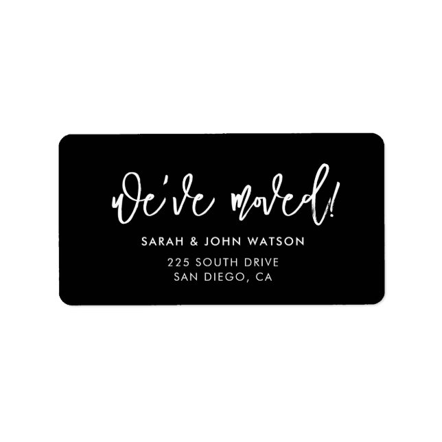 Contemporary modern black return address label (Front)