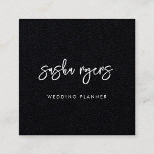 Contemporary Modern Black Square Business Card