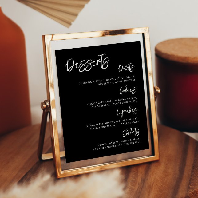 Contemporary modern black Wedding Dessert Bar sign (Creator Uploaded)