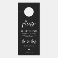 Contemporary Modern Black Wedding Do not disturb