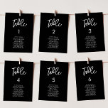 Contemporary modern black wedding seating cards<br><div class="desc">A bold and trendy typography for your wedding stationery,  simple yet elegant with a black and white theme. Fully customisable: you can change the colours of the font and background if needed.</div>
