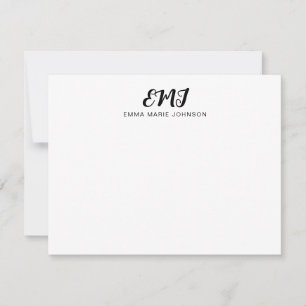 Contemporary Modern Bold Script Monogram Card